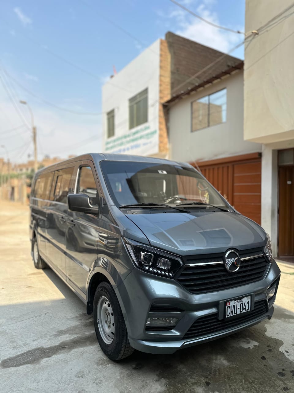 Minivan gris ejecutiva de J&J Tours vista frontal