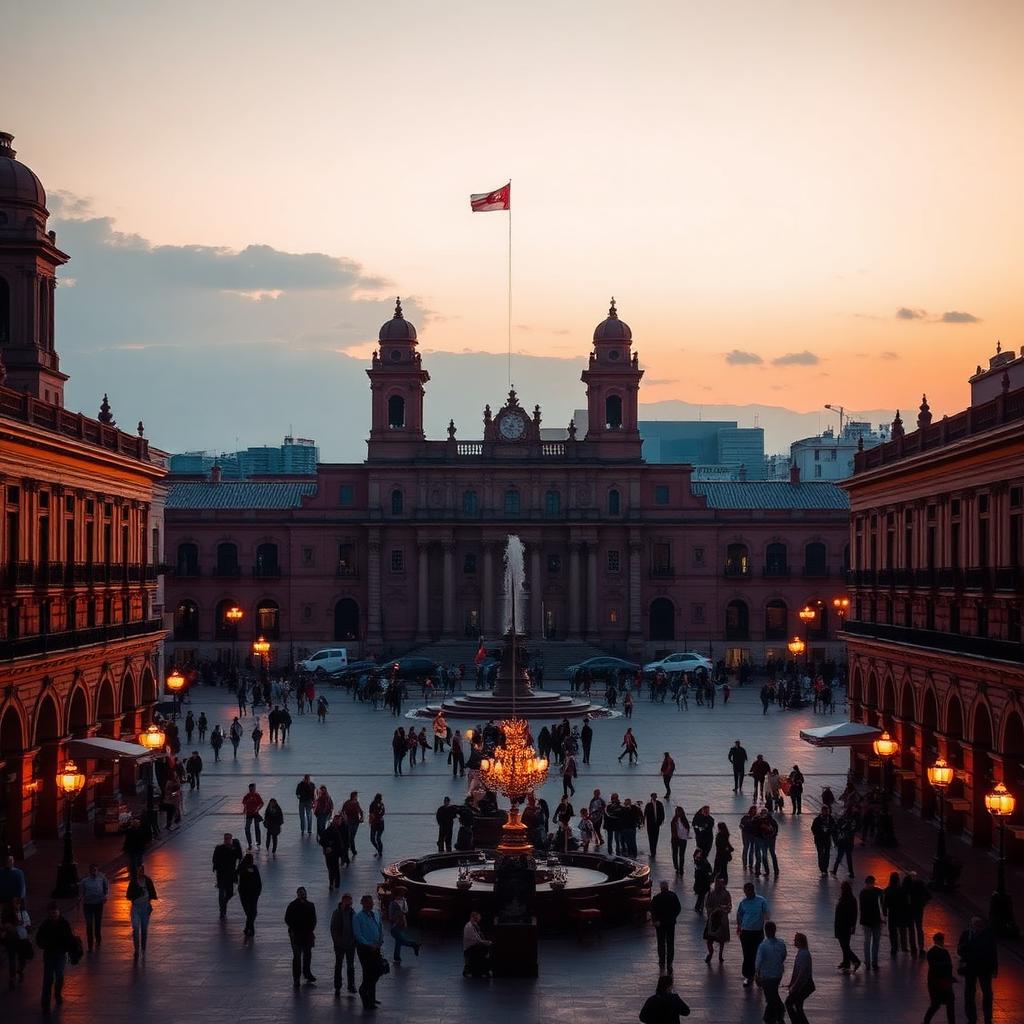 Plaza Mayor de Lima al atardecer